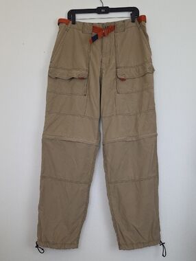 Abercrombie and Fitch Cargo Convertible Zip Off Camel Long Pants  34 X 32